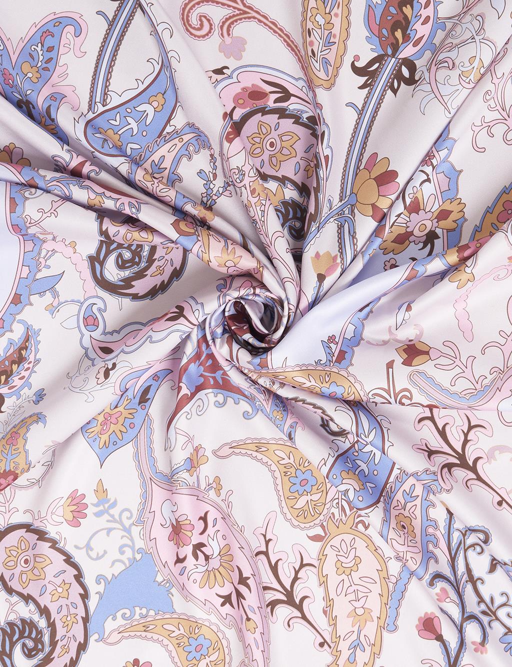 Ethnic Teardrop Pattern Scarf Powder Pink