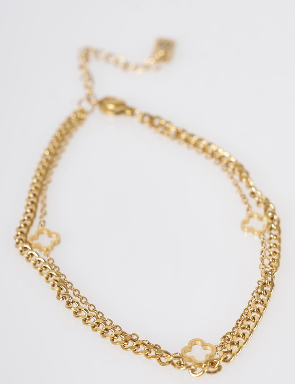 Mini Yonca Figürlü Halhal Gold 