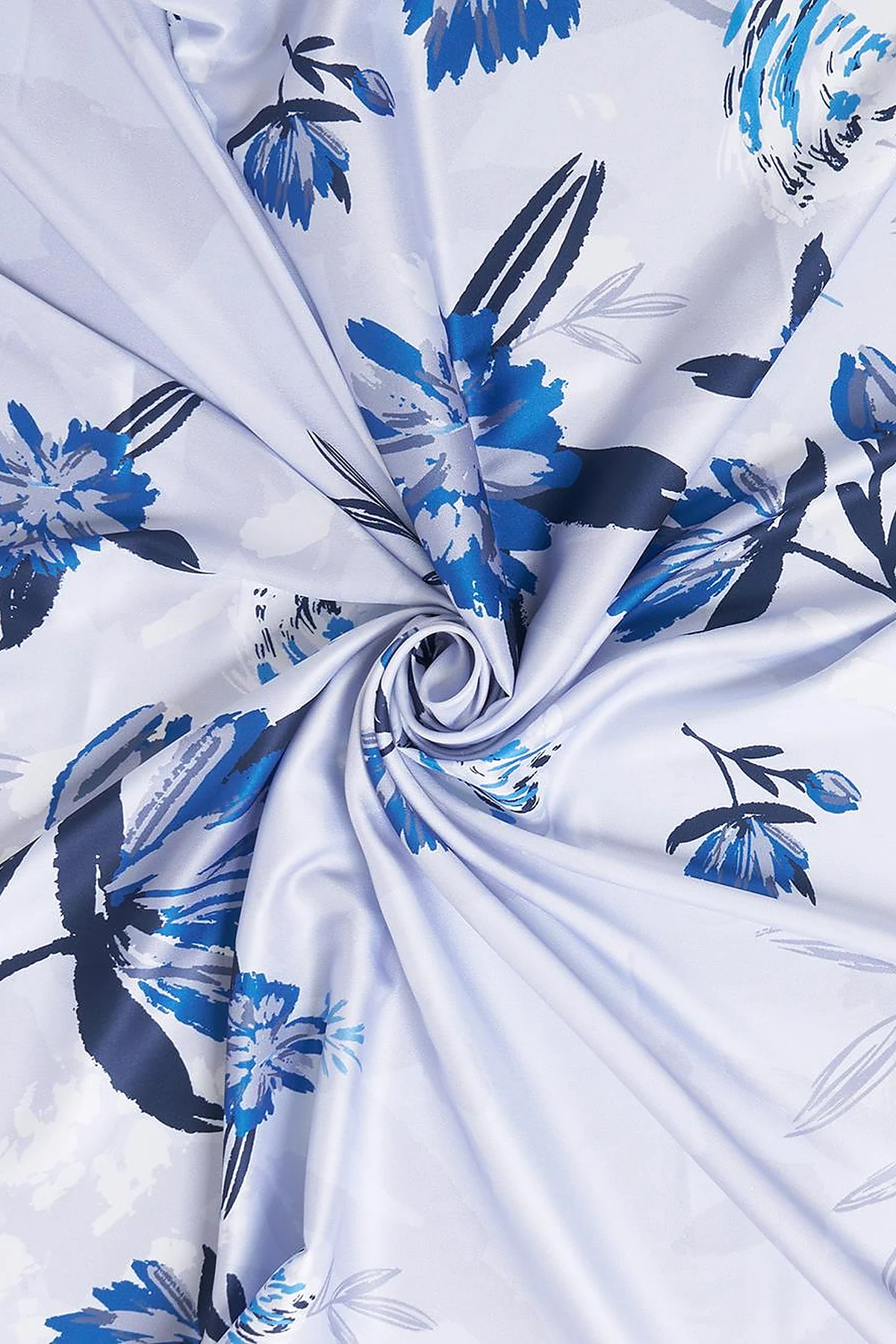 Floral Pattern Scarf Blue