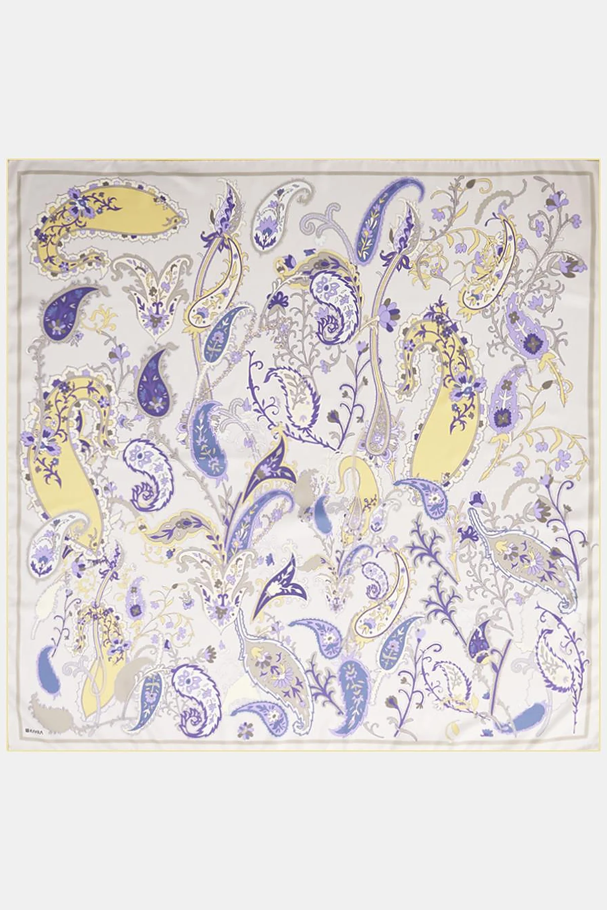 Ethnic Teardrop Pattern Scarf Light Beige