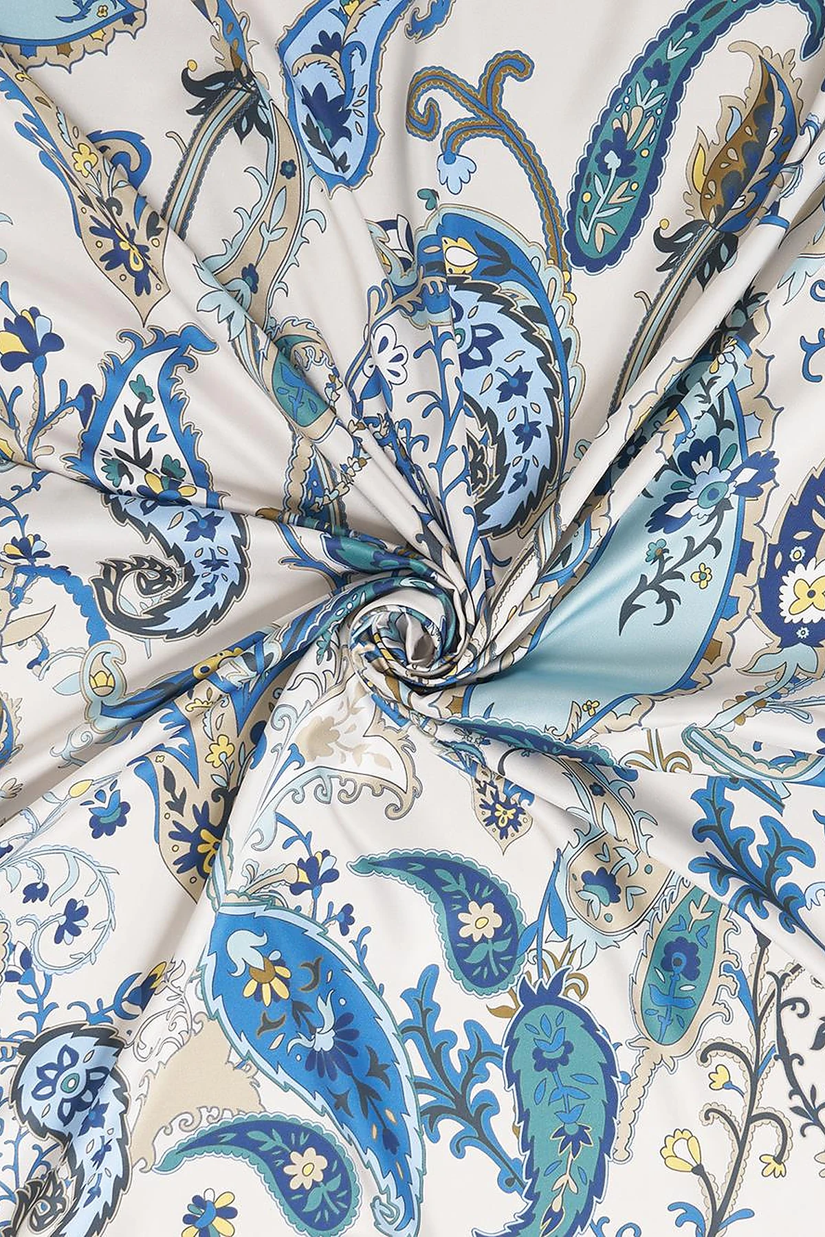 Ethnic Teardrop Pattern Scarf Blue