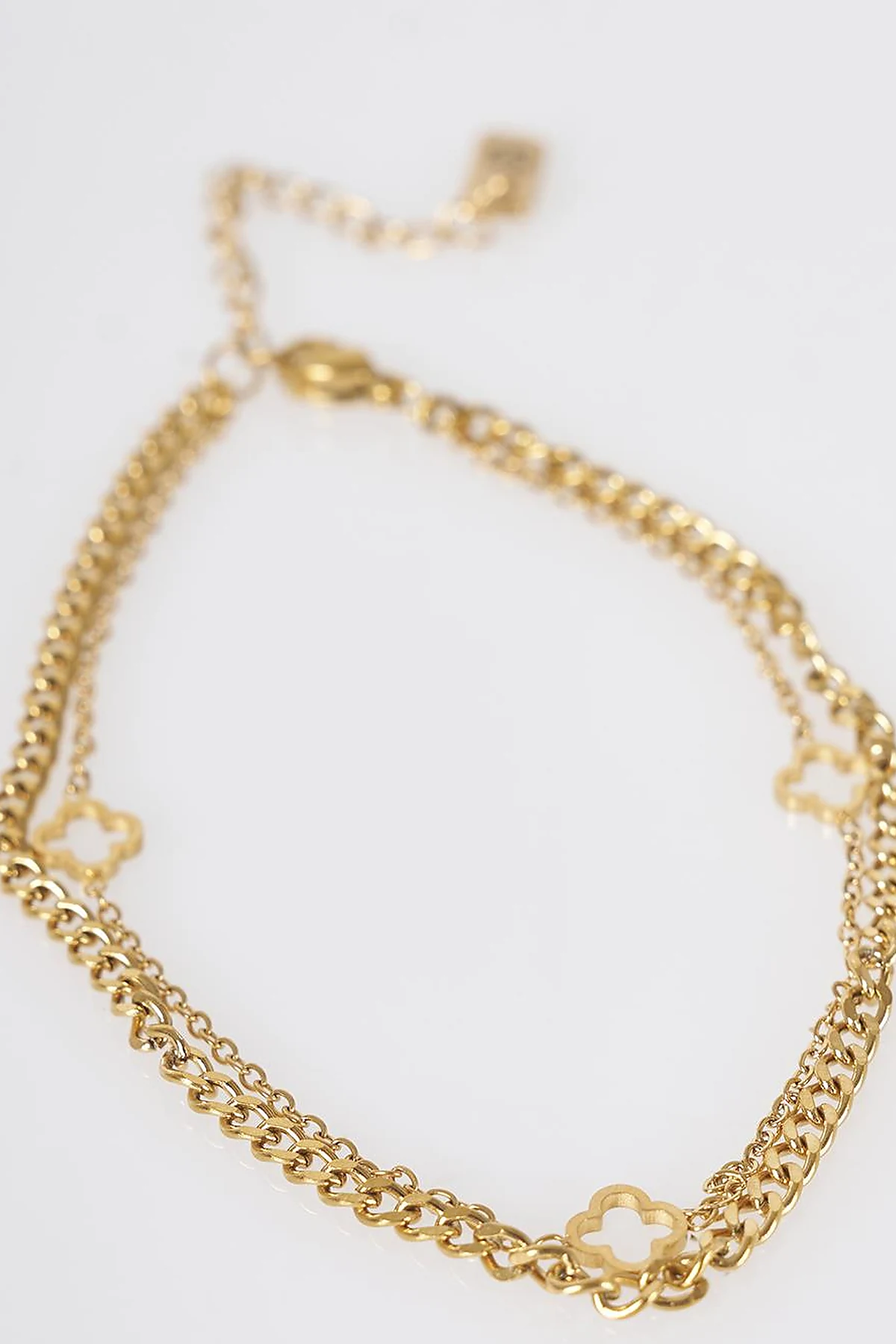 Mini Clover Anklet Gold