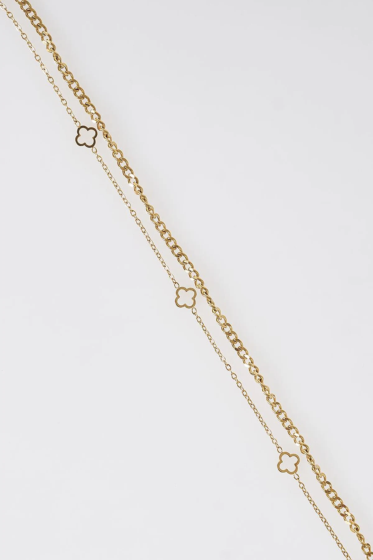 Mini Clover Anklet Gold