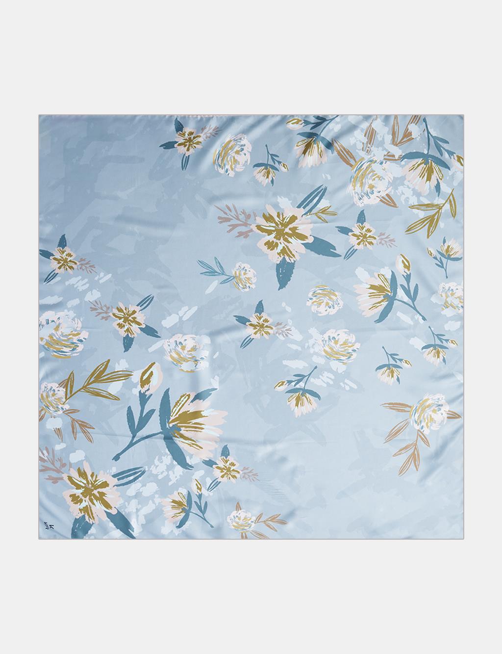 Floral Pattern Scarf Nile Green