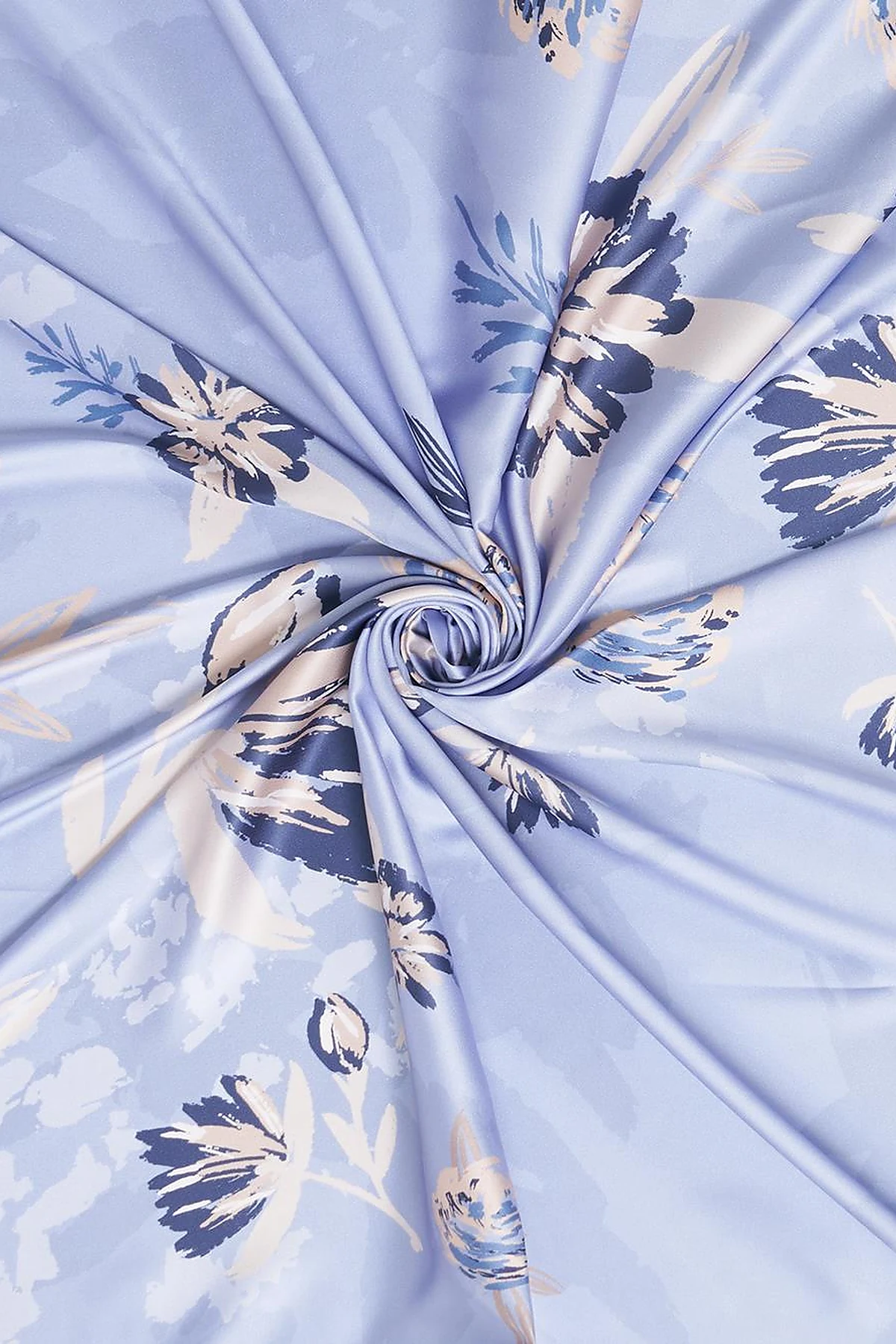 Floral Pattern Scarf Ice Blue