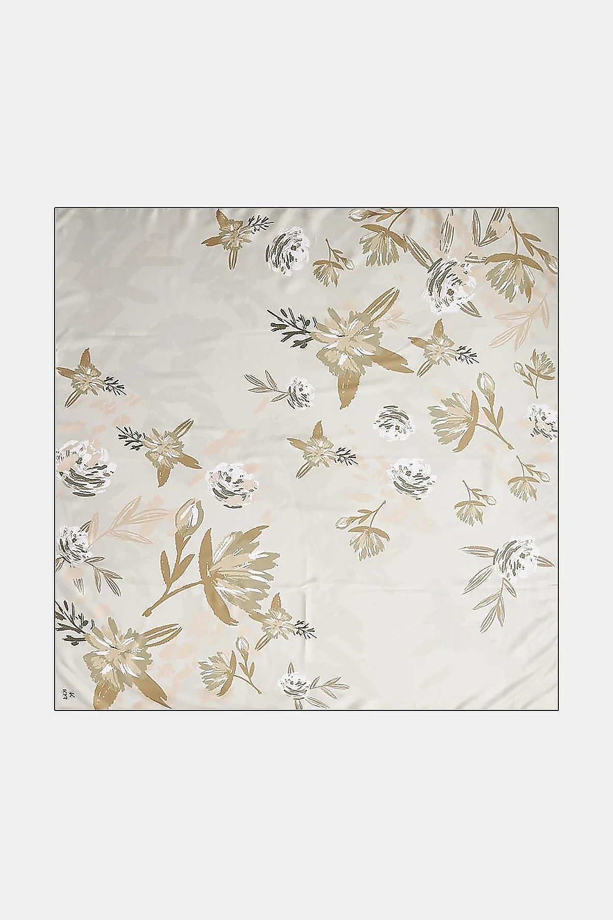 Floral Pattern Scarf Olive Green