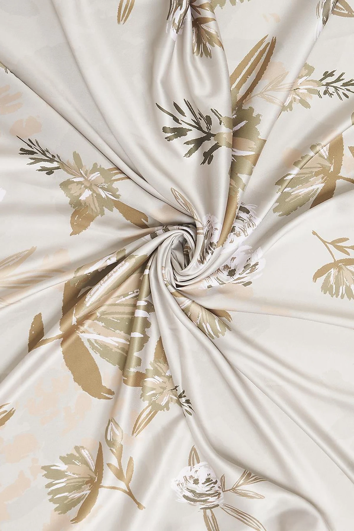 Floral Pattern Scarf Olive Green