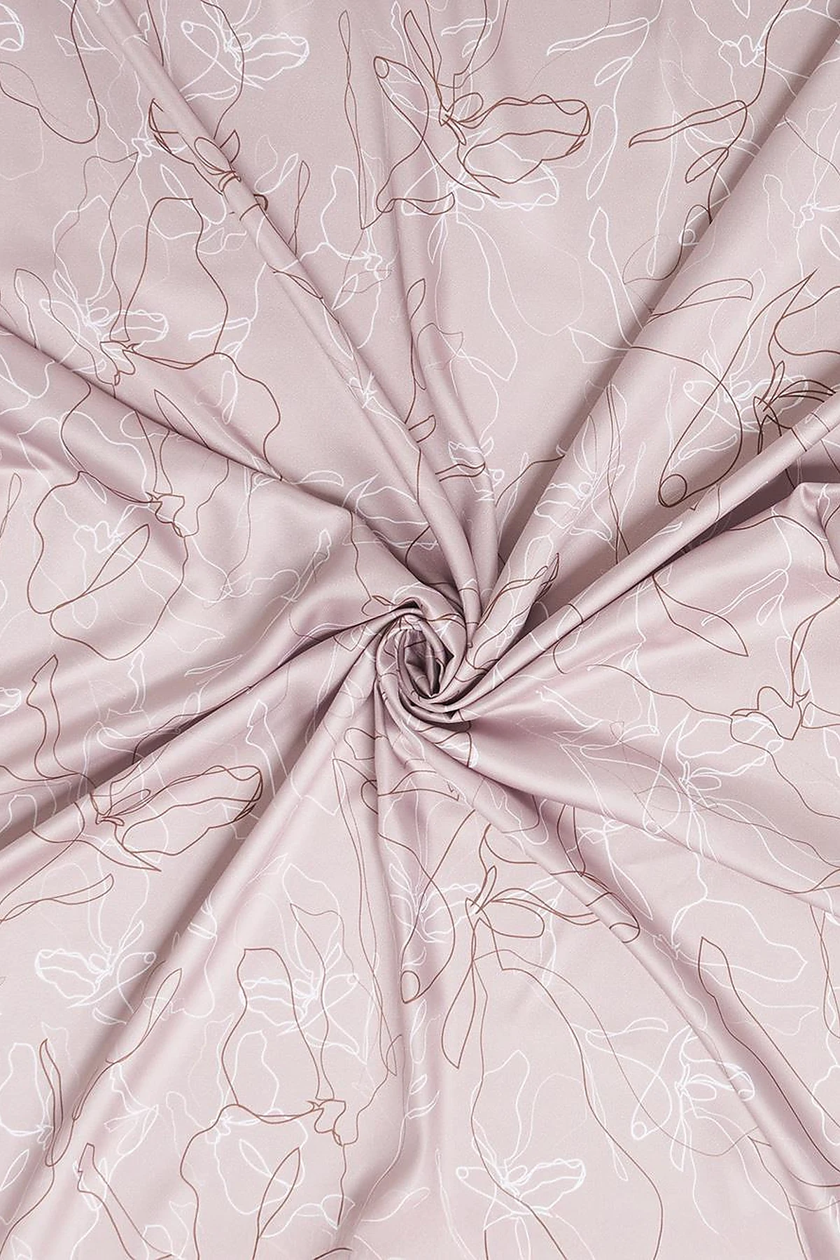 Linear Floral Pattern Scarf Light Beige