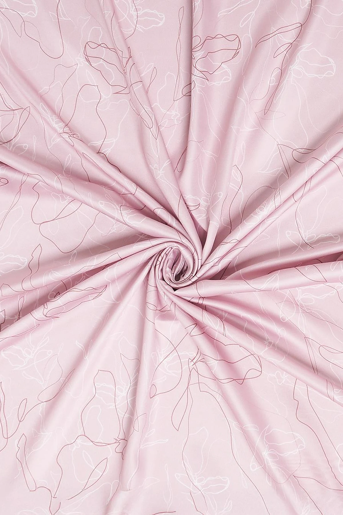 Linear Floral Pattern Scarf Powder Pink