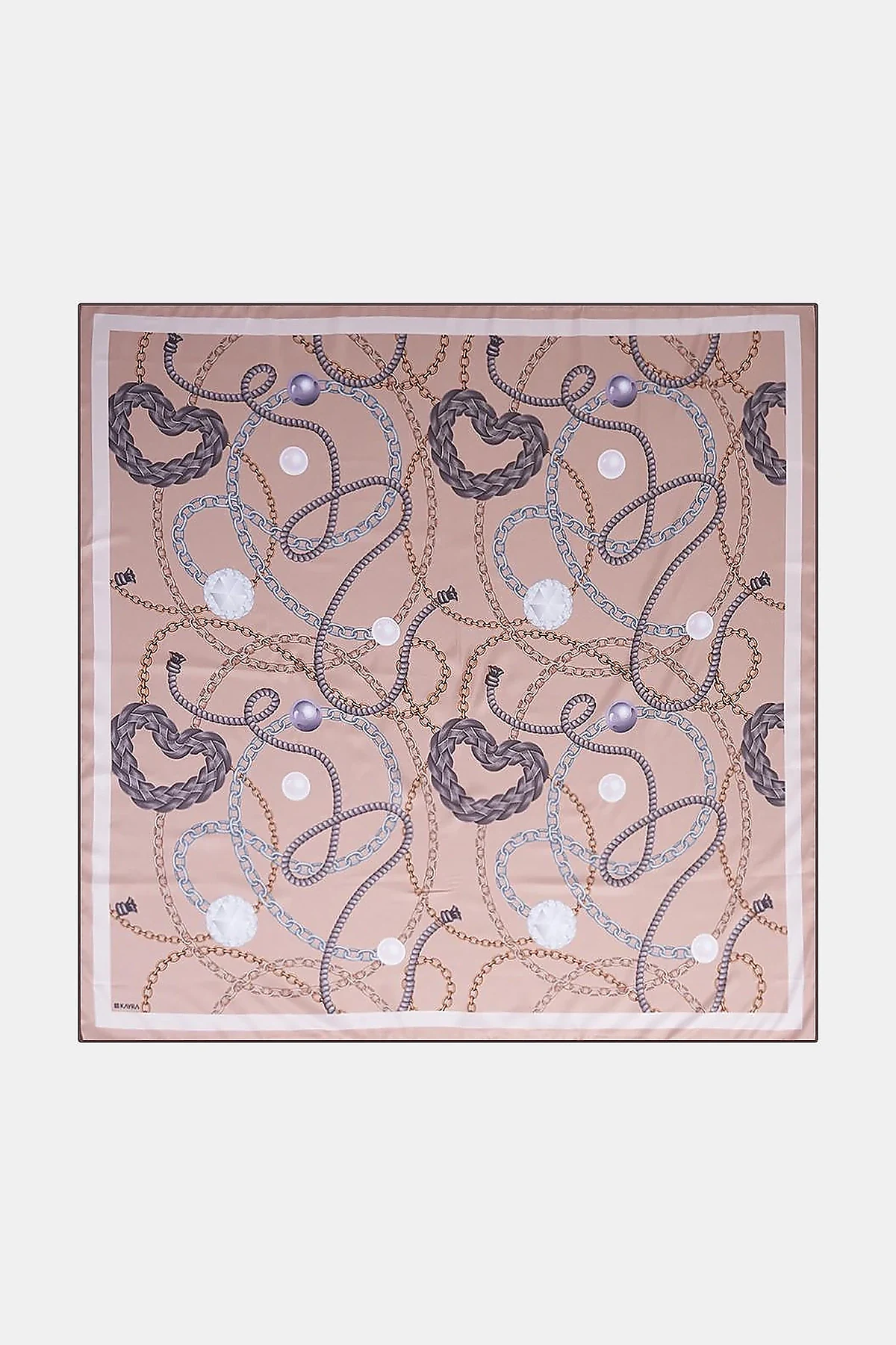 Heart Detail Scarf Beige