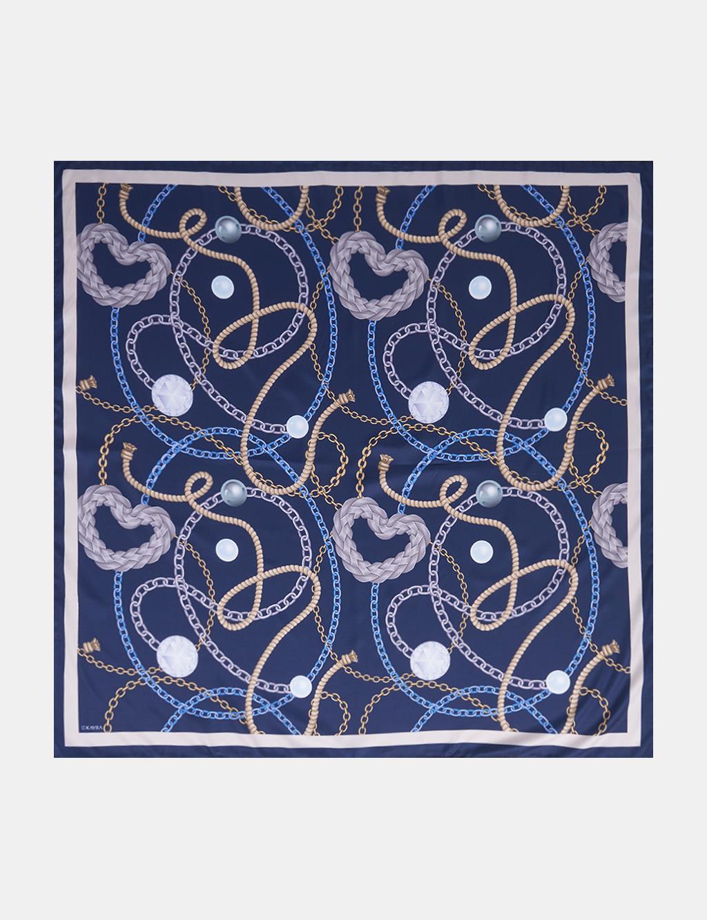 Heart Detail Scarf Navy