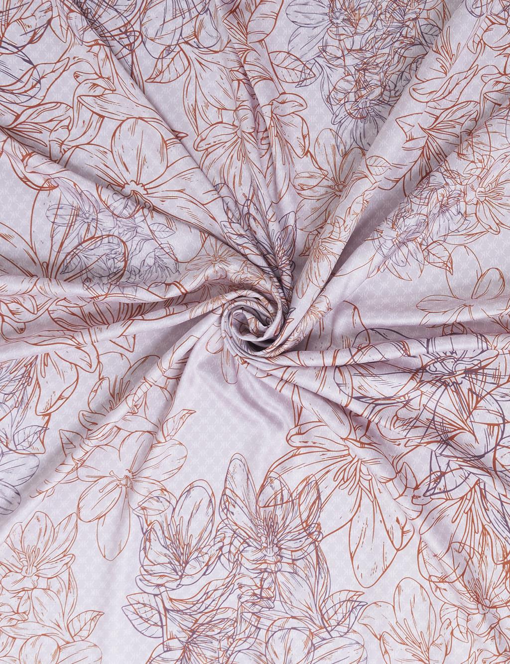 Contour Floral Pattern Scarf Stone
