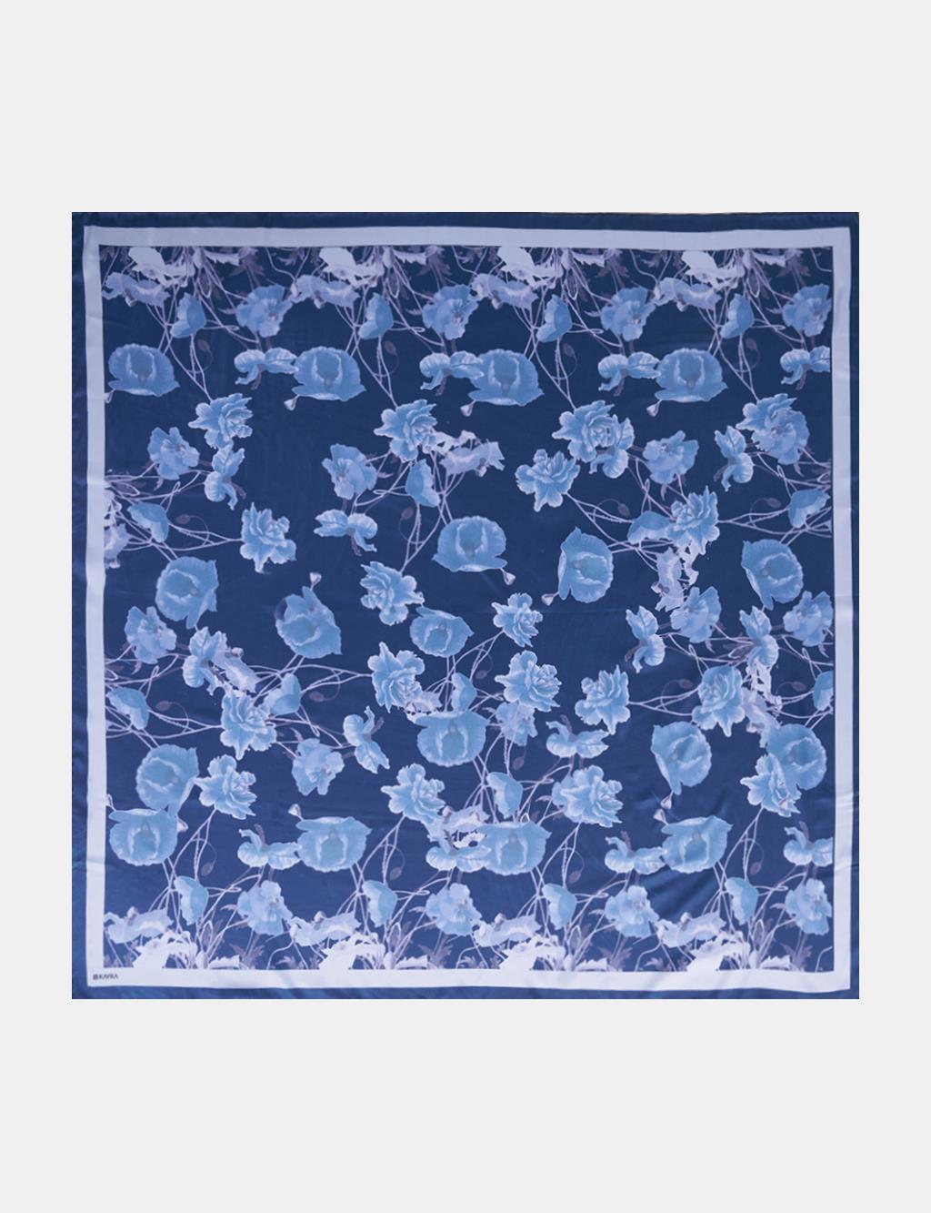 Mini Floral Pattern Scarf Navy