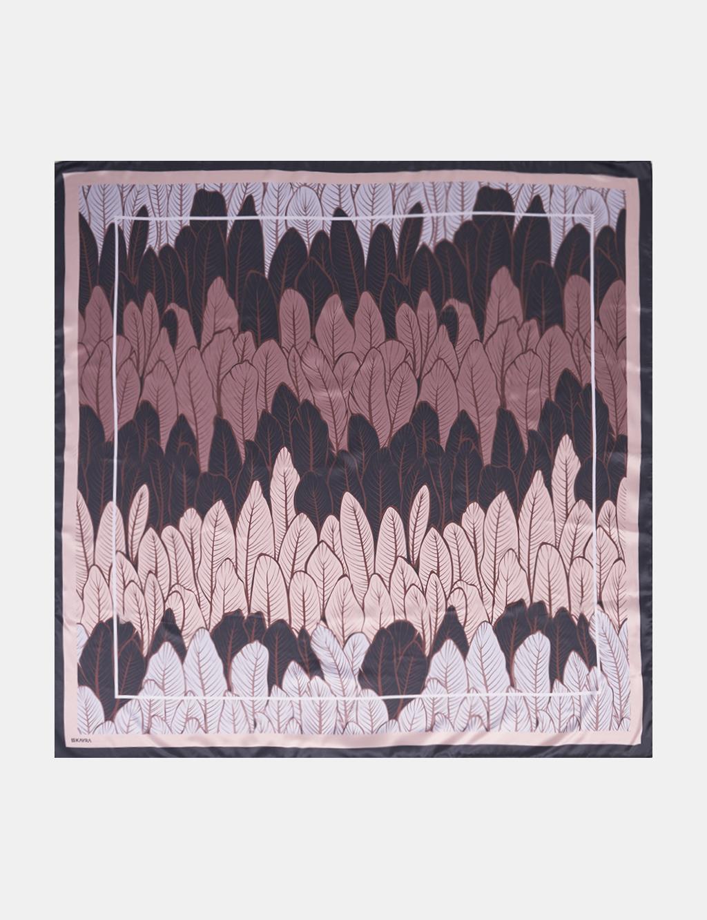 Leaf Pattern Scarf Black