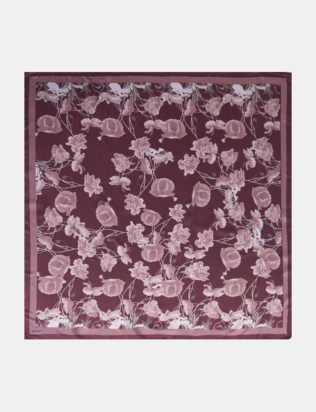 Mini Floral Pattern Scarf Burgundy