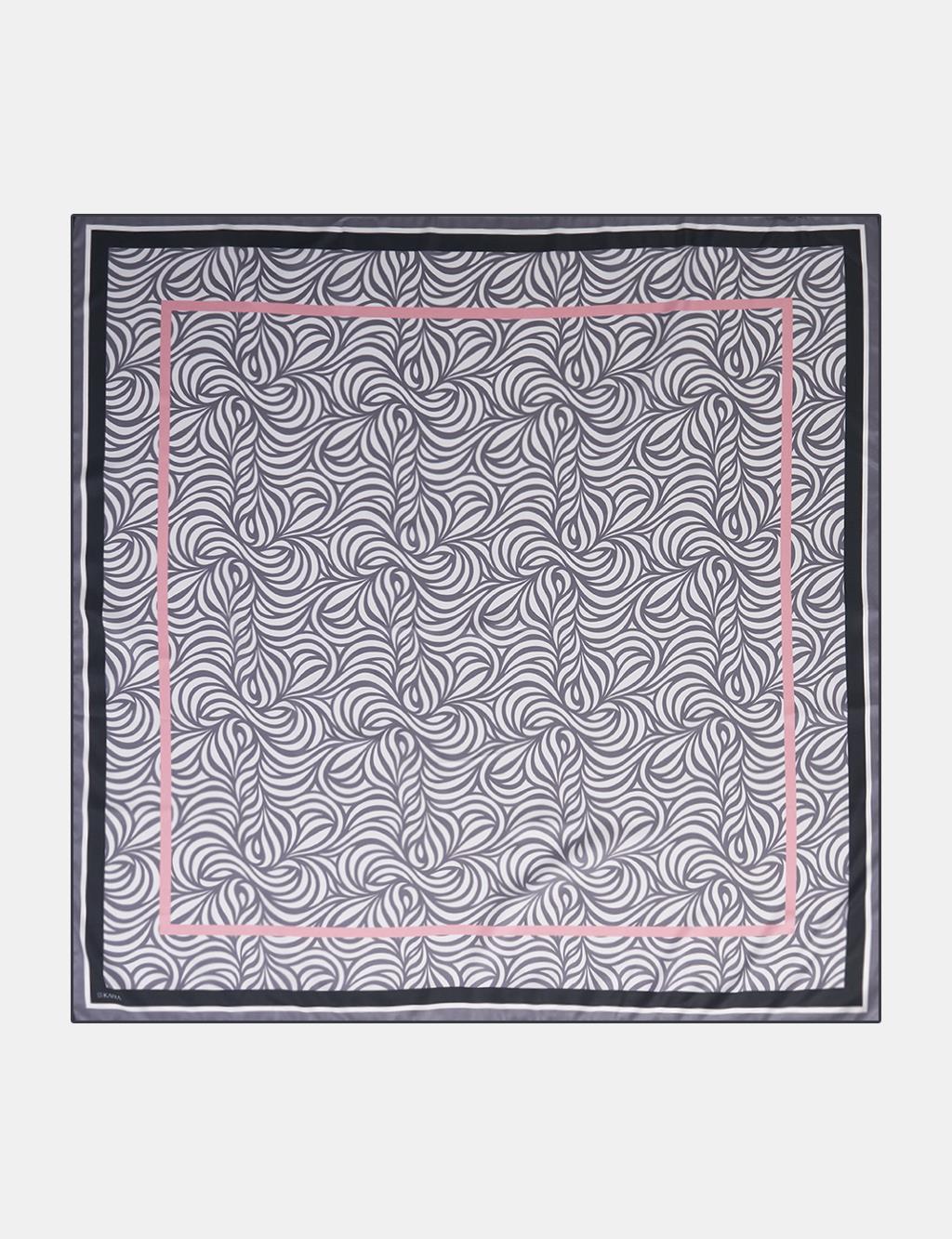 Wave Pattern Scarf Black