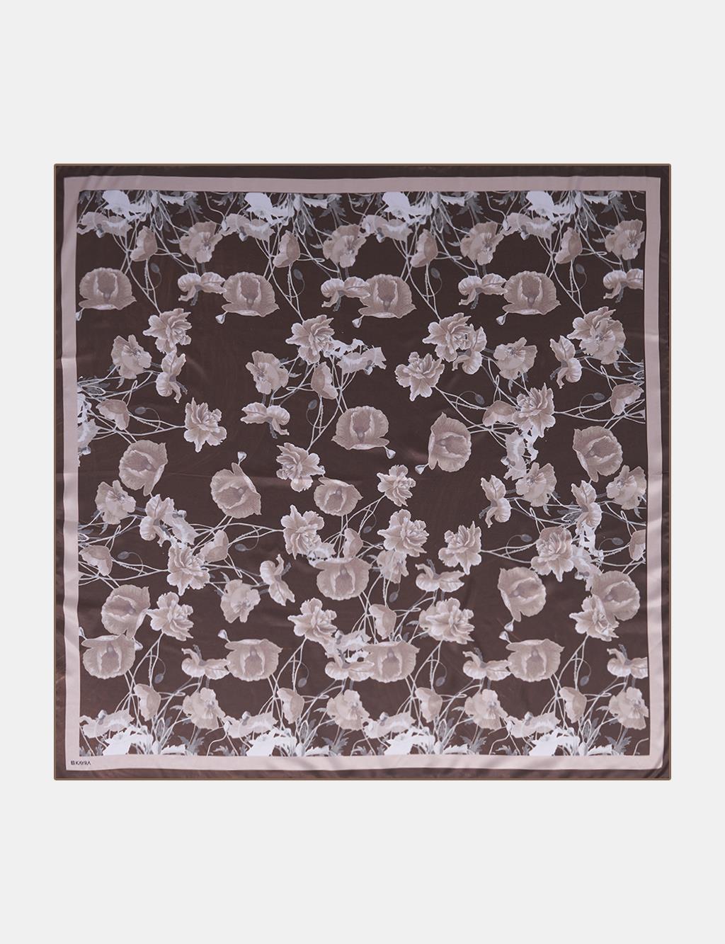 Mini Floral Pattern Scarf Khaki