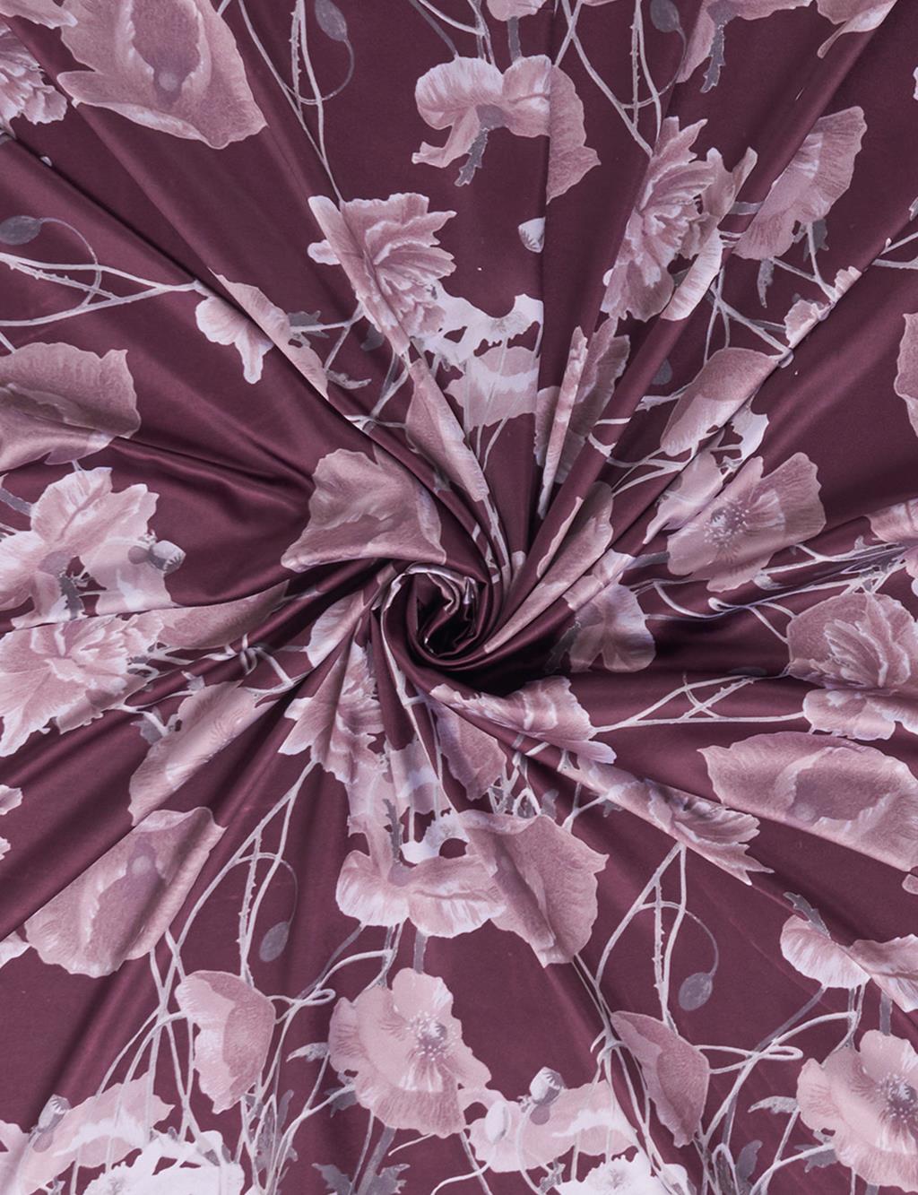 Mini Floral Pattern Scarf Burgundy