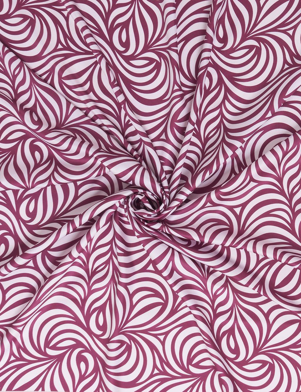 Wave Pattern Scarf Cherry