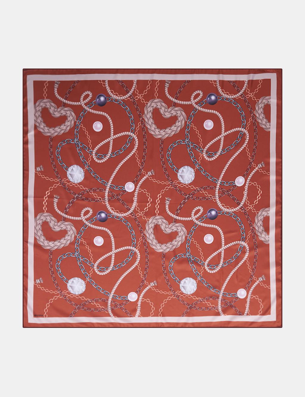 Heart Detail Scarf Terracotta
