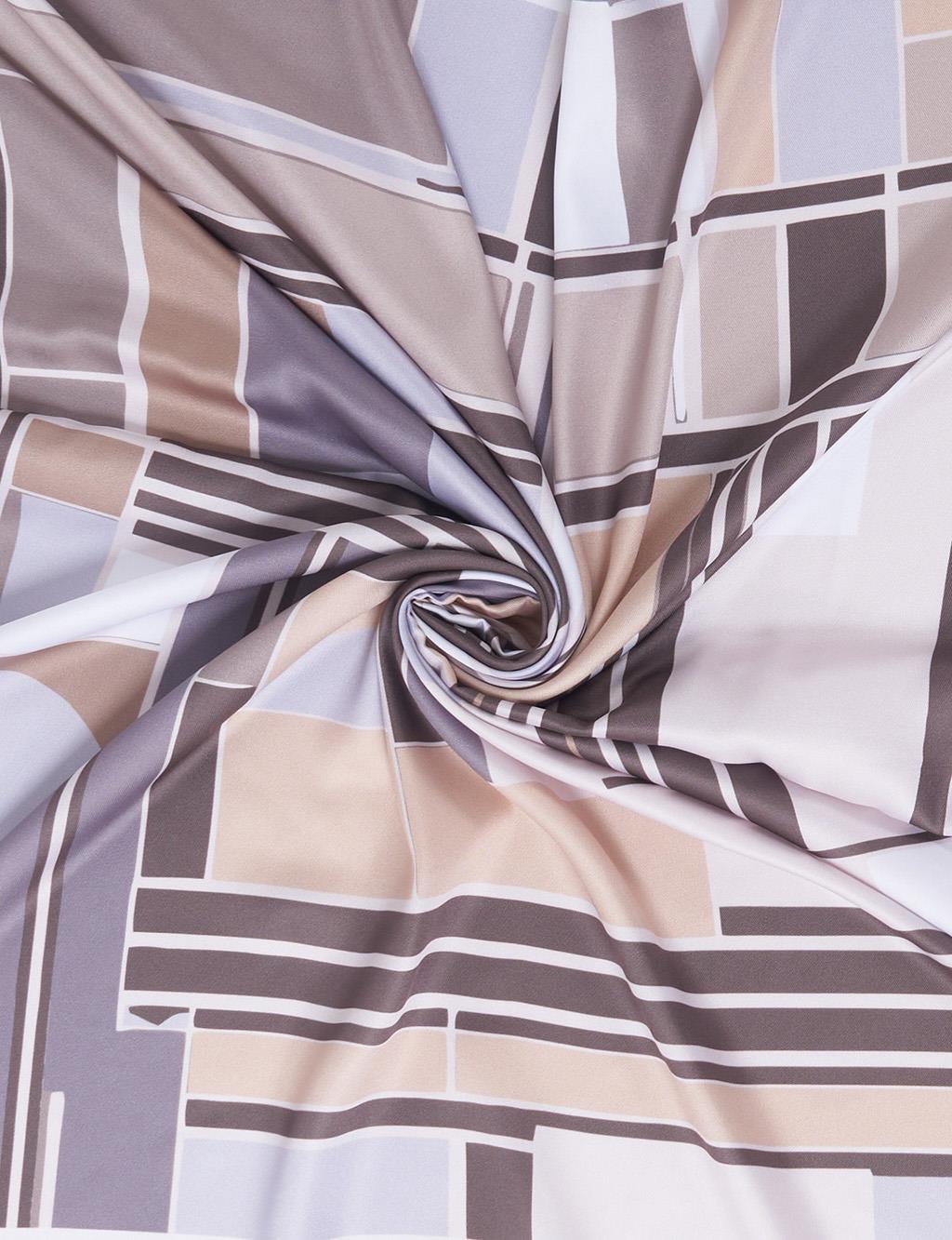 Geometric Patterned Scarf Light Beige