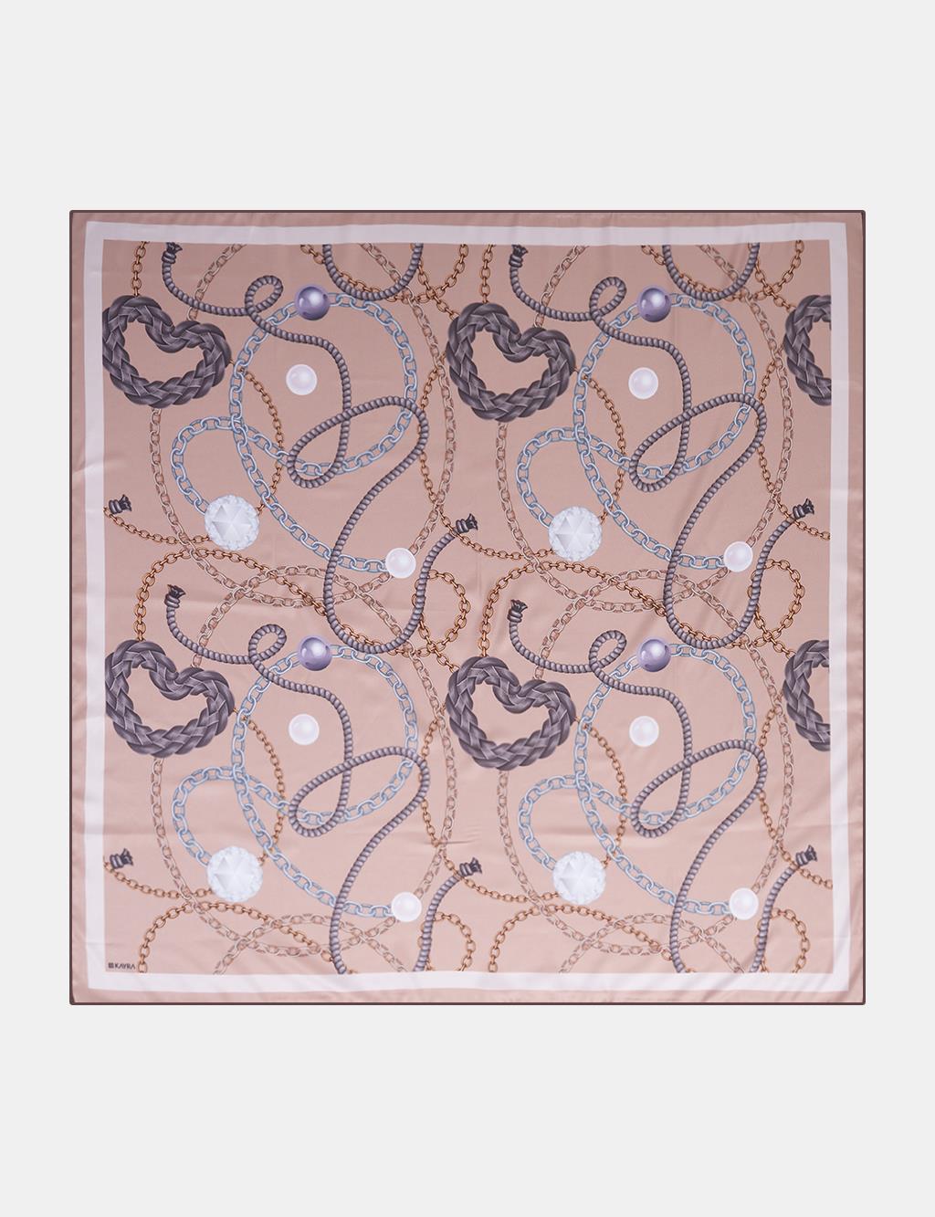 Heart Detail Scarf Beige