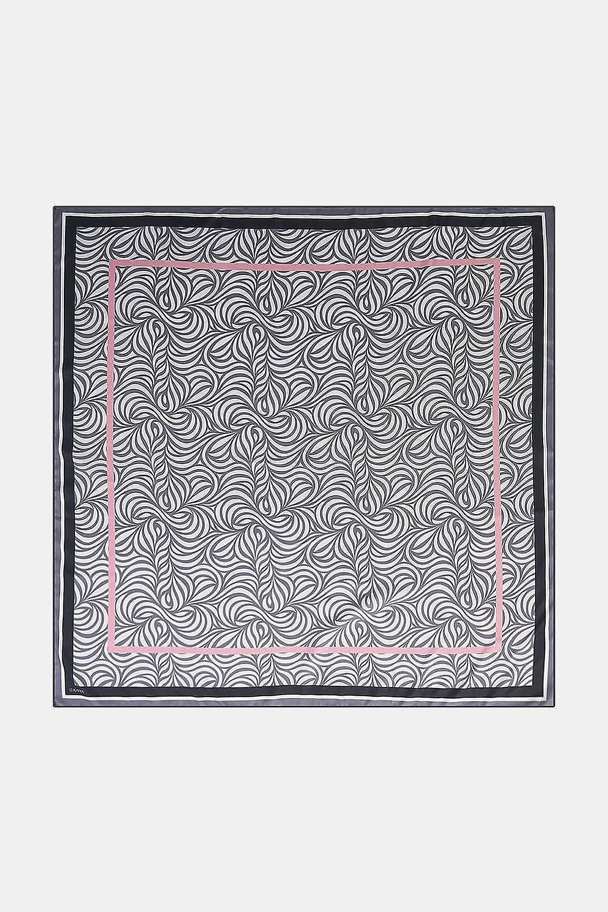 Wave Pattern Scarf Black