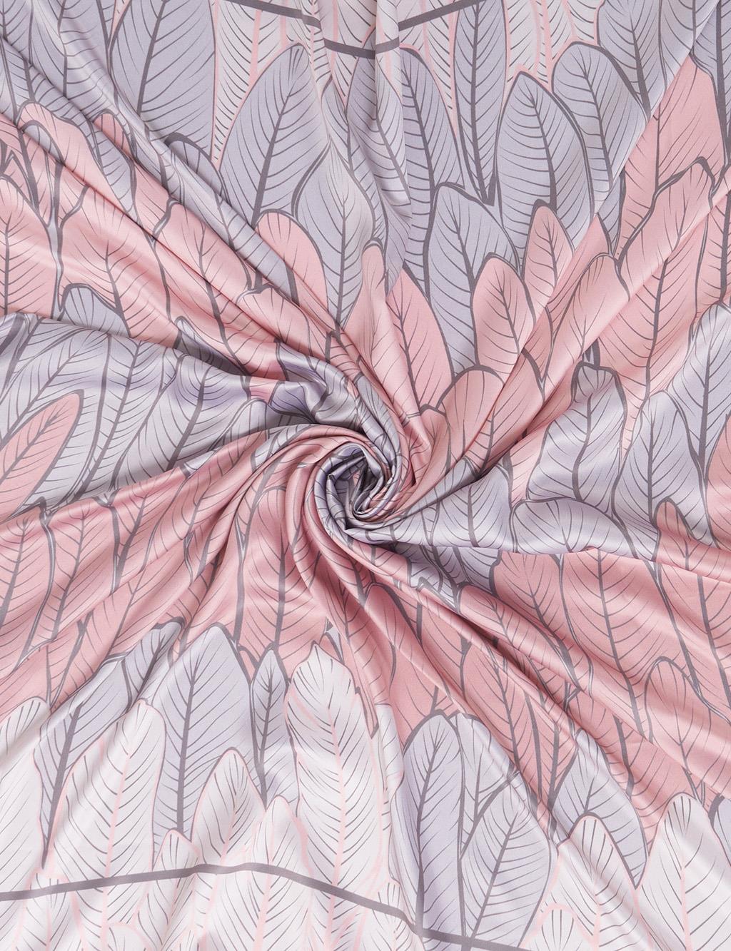 Leaf Pattern Scarf Salmon