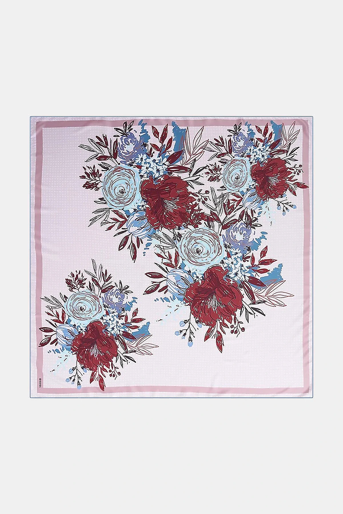 Pencil Sketch Floral Pattern Scarf Powder Pink
