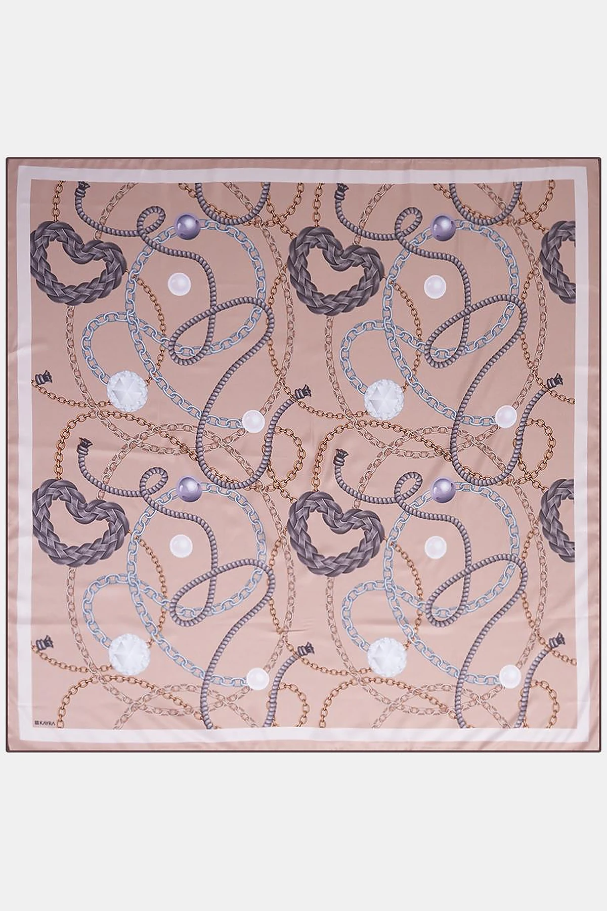 Heart Detail Scarf Beige