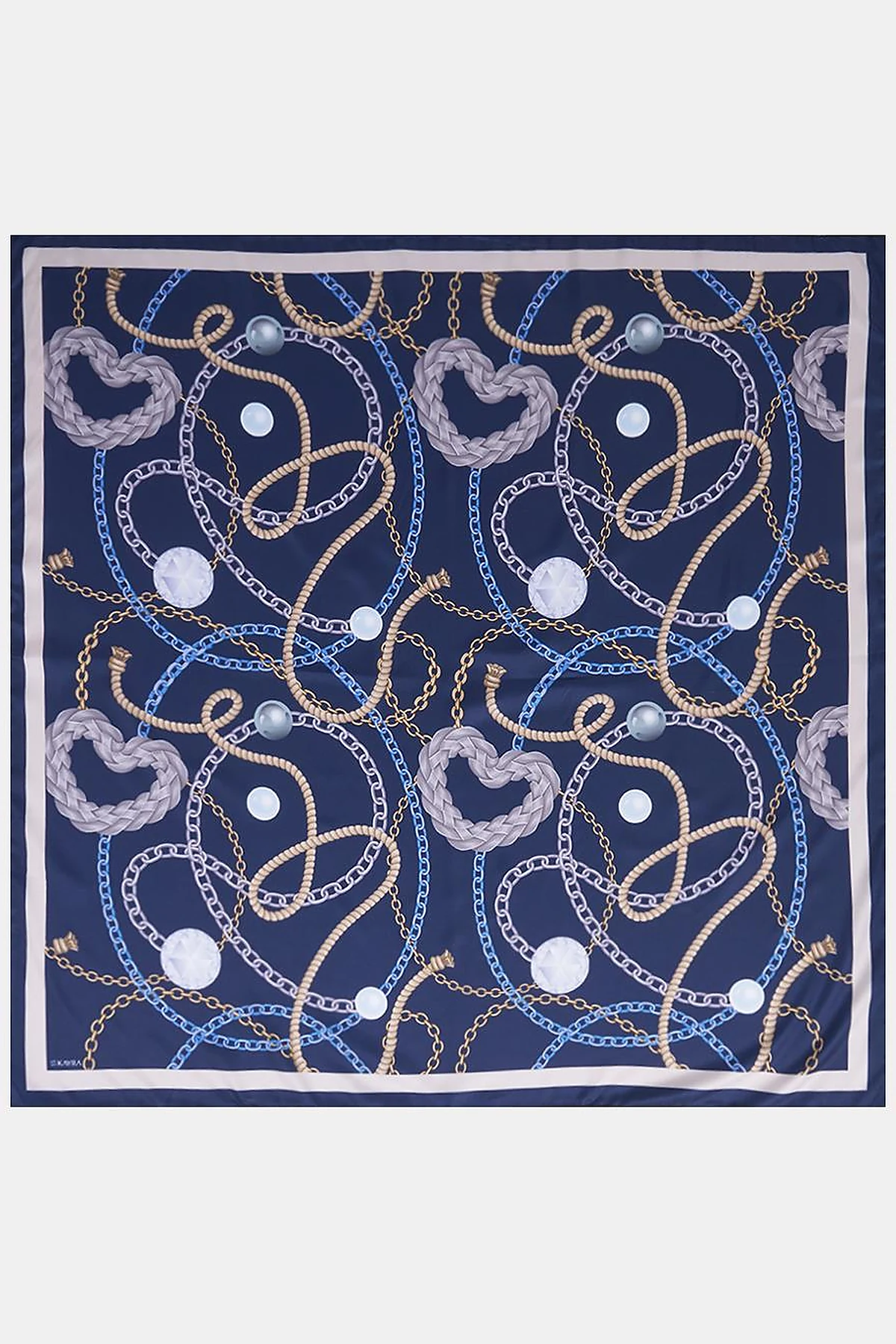 Heart Detail Scarf Navy