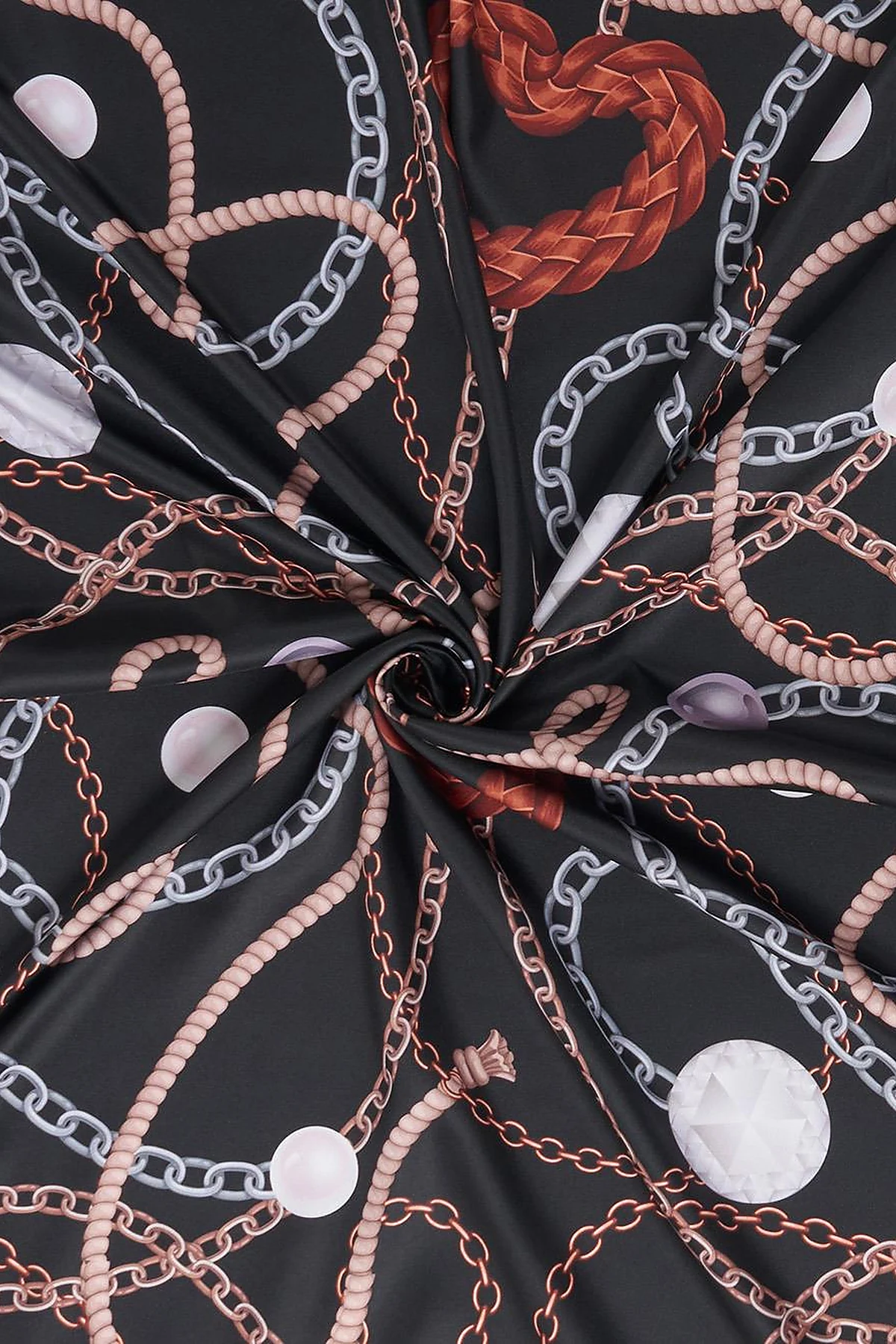 Heart Detail Scarf Black