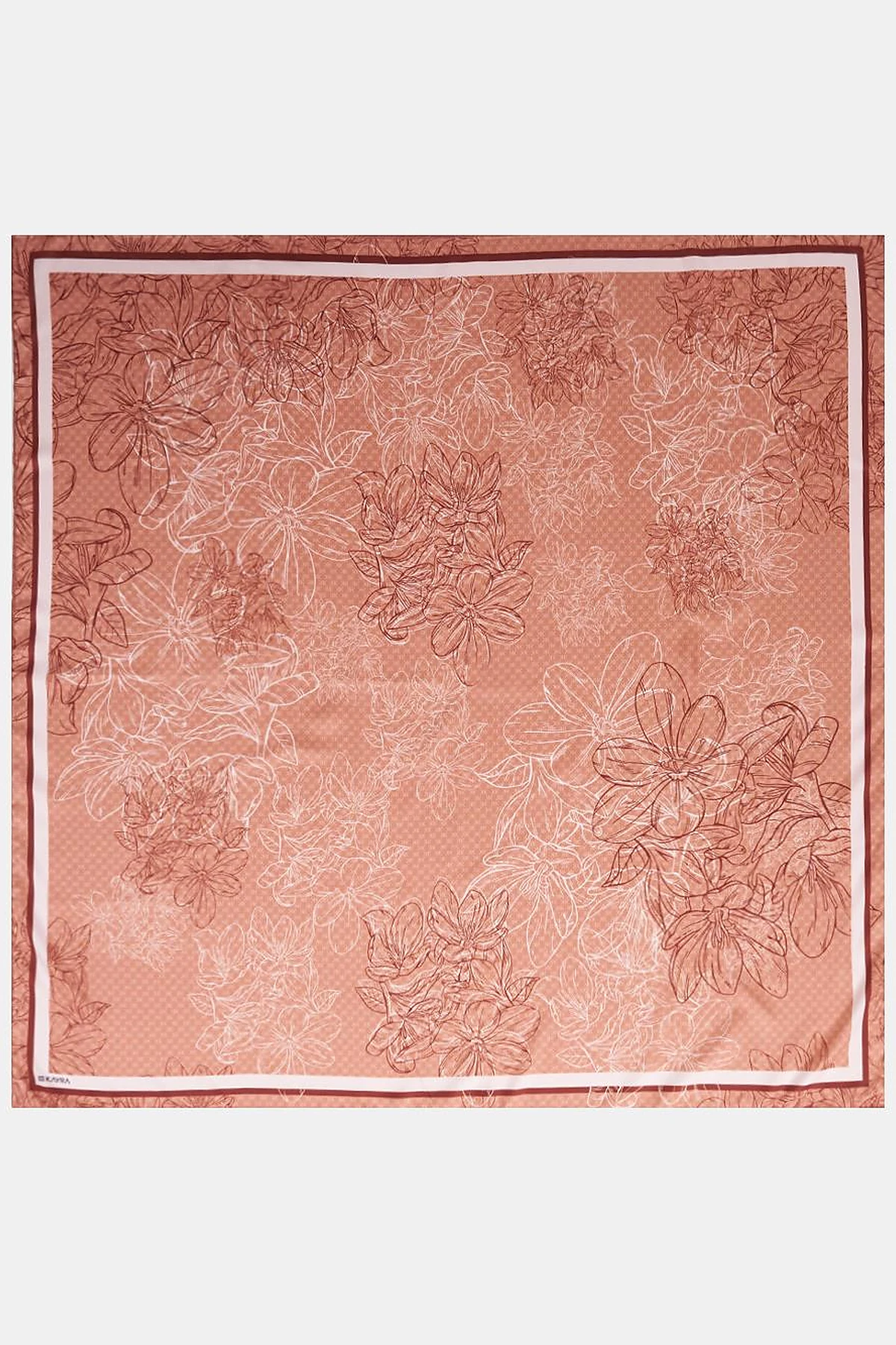 Contour Floral Pattern Scarf Terracotta