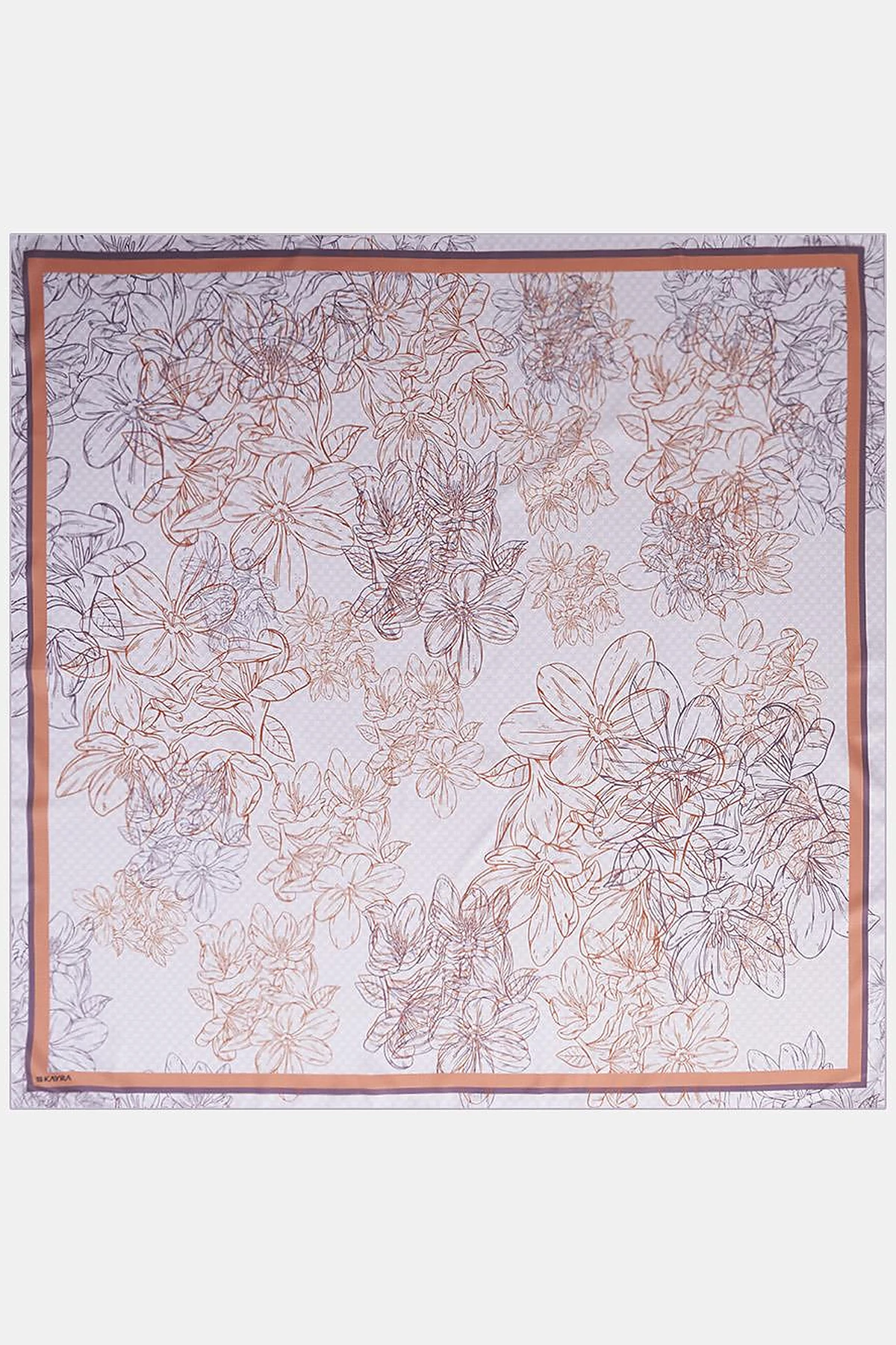 Contour Floral Pattern Scarf Stone