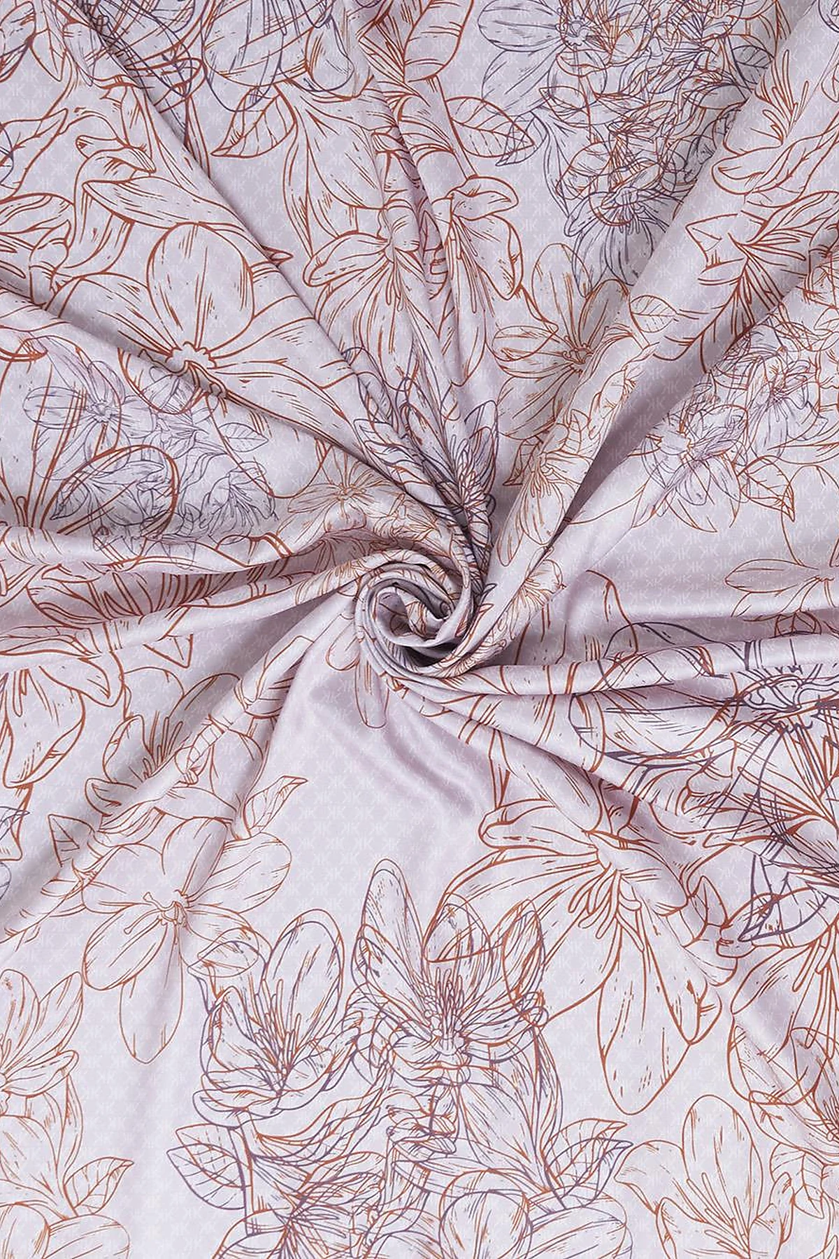 Contour Floral Pattern Scarf Stone
