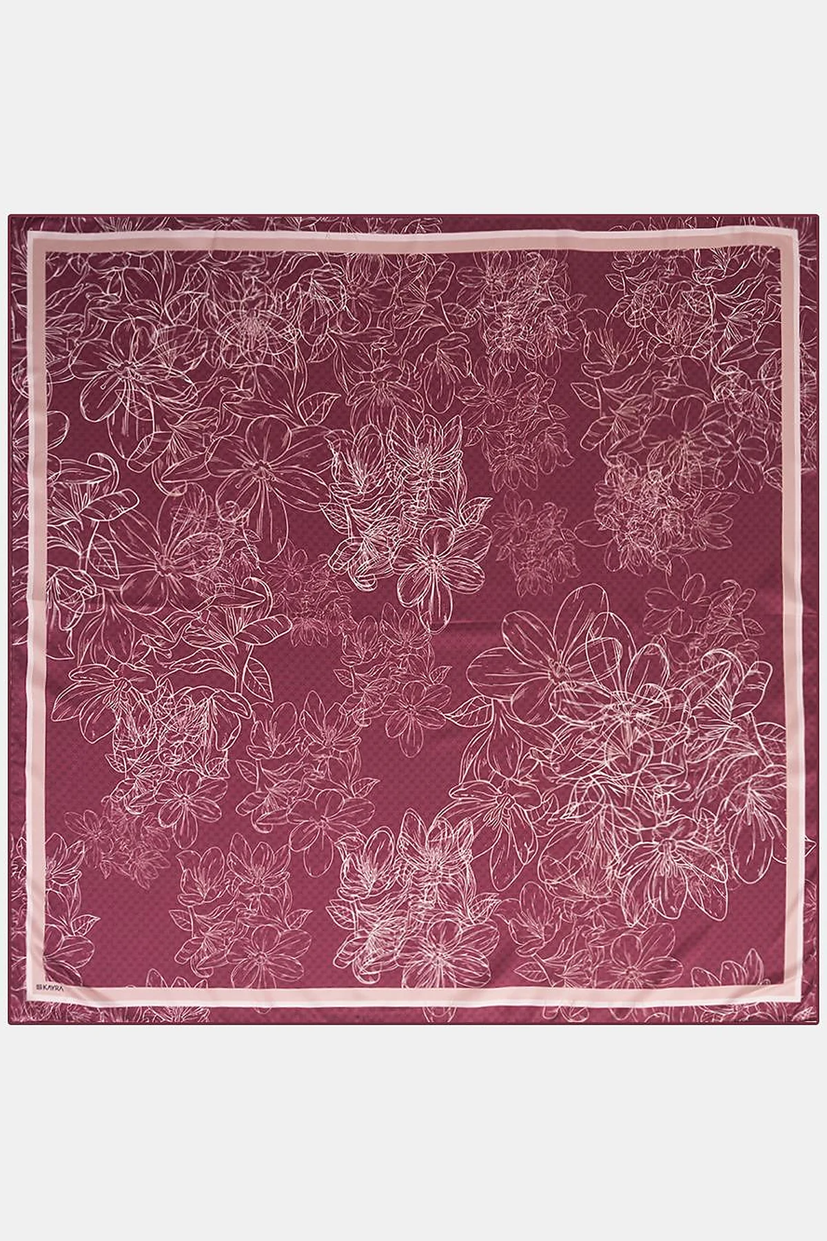 Contour Floral Pattern Scarf Cherry