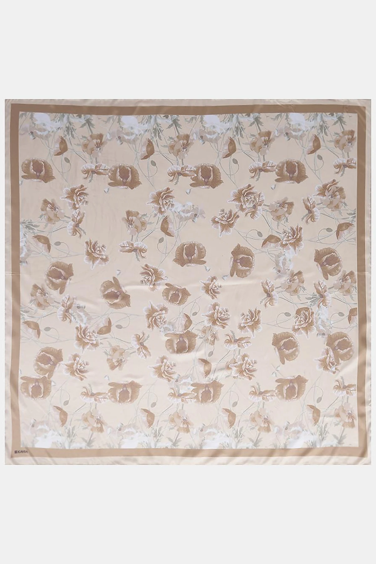 Mini Floral Pattern Scarf Beige