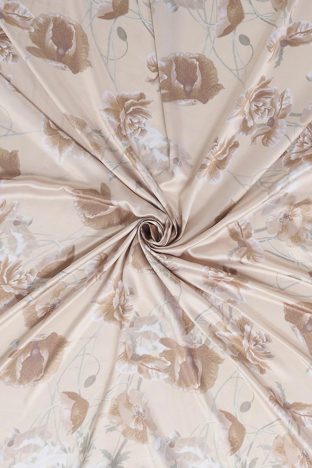 Mini Floral Pattern Scarf Beige