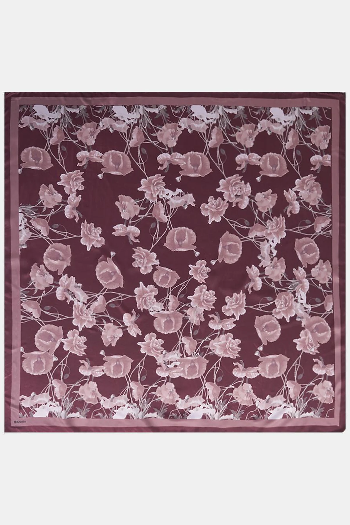 Mini Floral Pattern Scarf Burgundy
