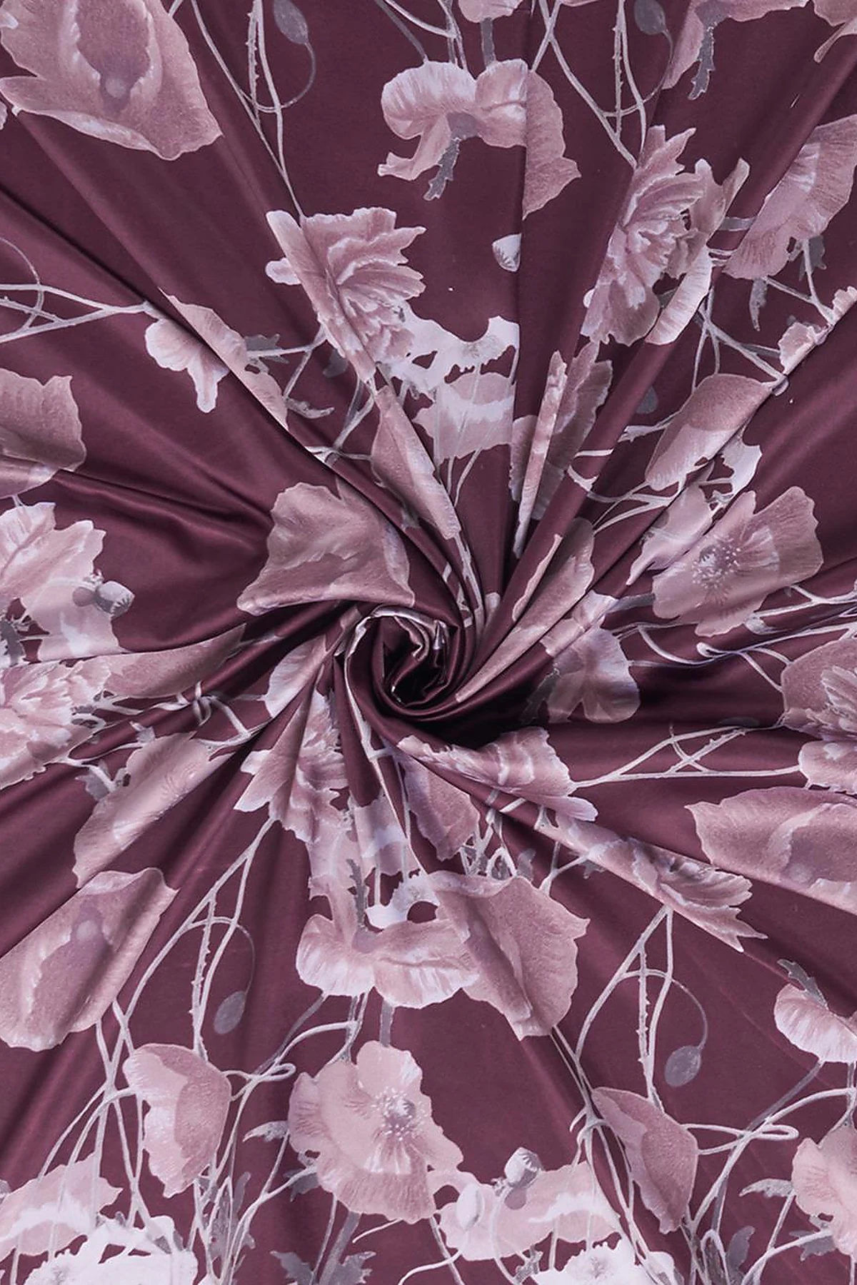Mini Floral Pattern Scarf Burgundy