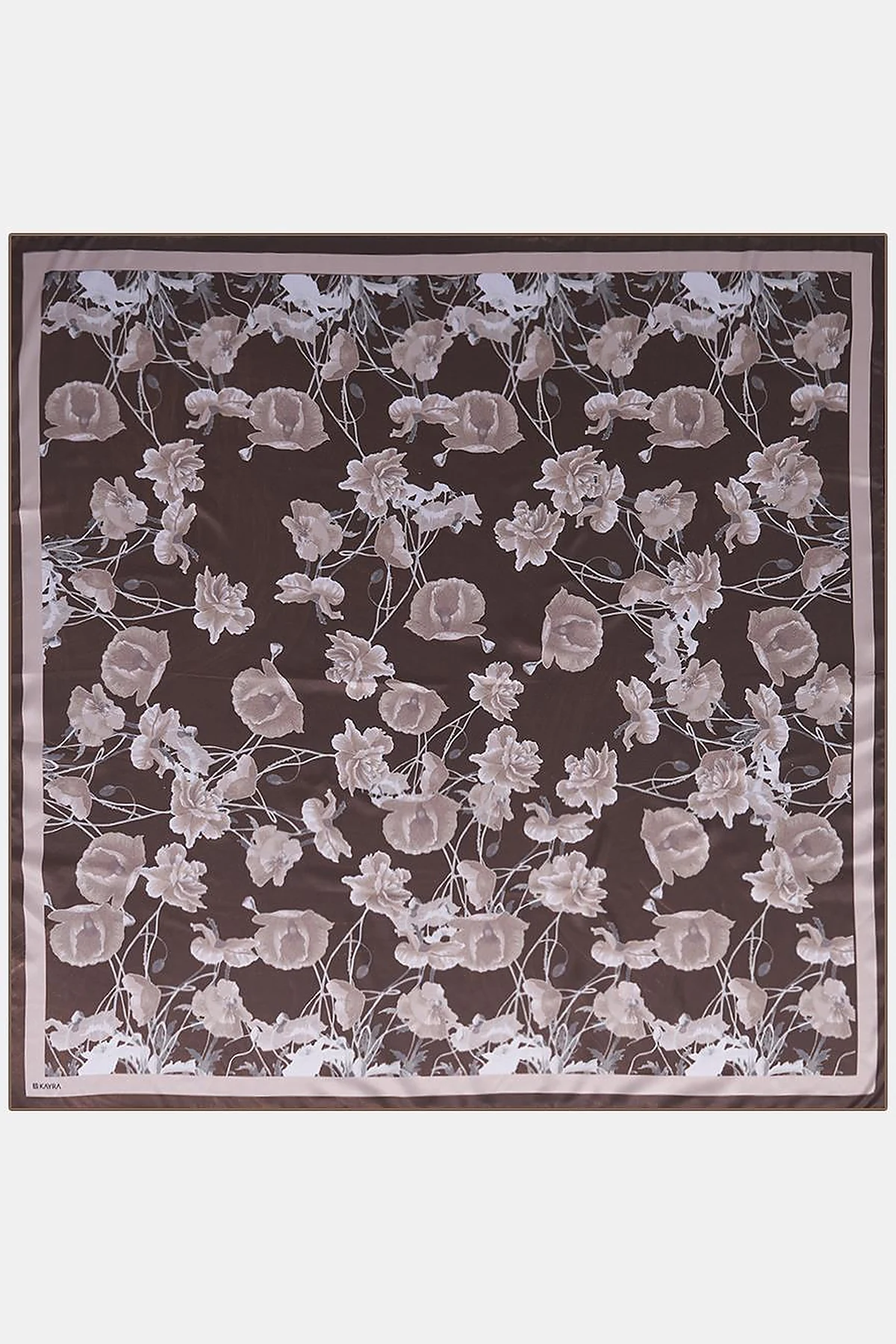 Mini Floral Pattern Scarf Khaki