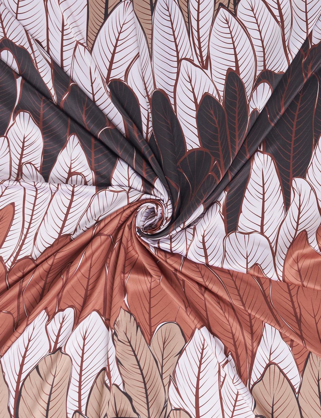 Leaf Pattern Scarf Terracotta