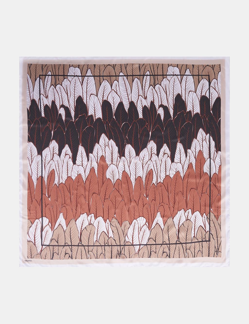Leaf Pattern Scarf Terracotta