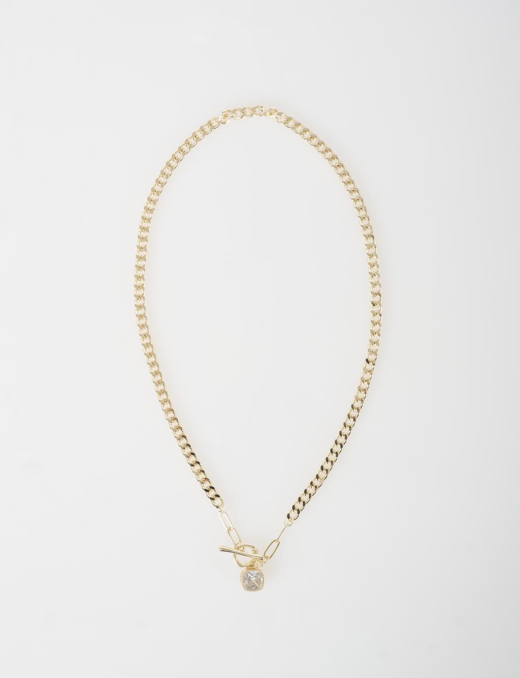 Minimalist Design Chain Necklace Gold