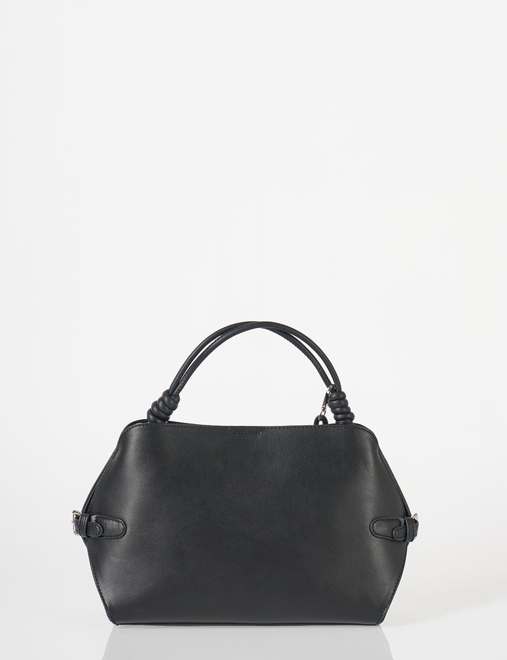 Knotted Detail Hobo Bag Black