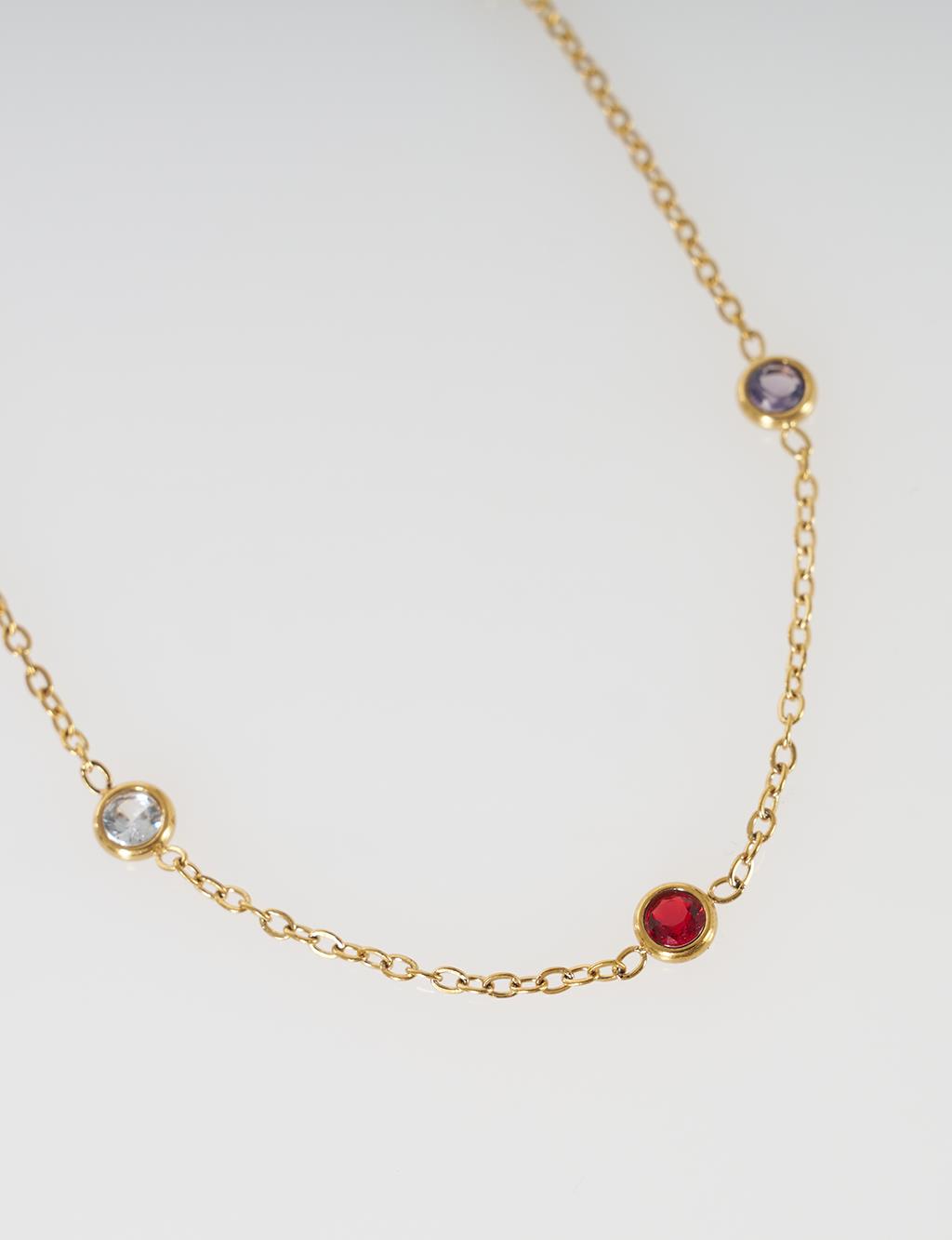 Mini Stone Anklet Gold