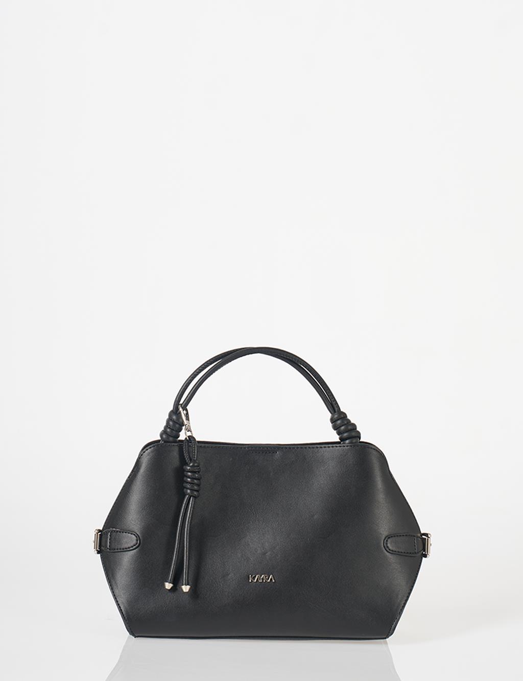 Knotted Detail Hobo Bag Black