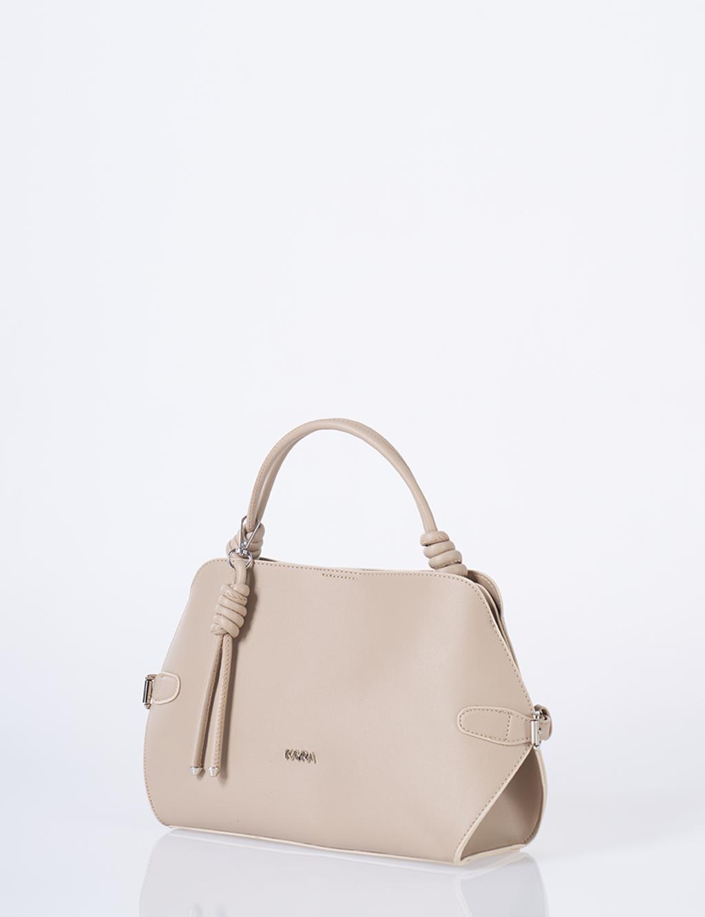 Knotted Detail Hobo Bag Mink