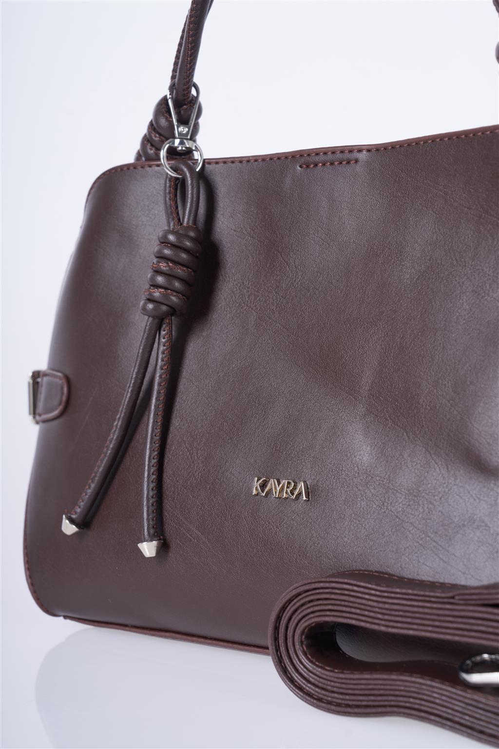 Knotted Detail Hobo Bag Dark Brown