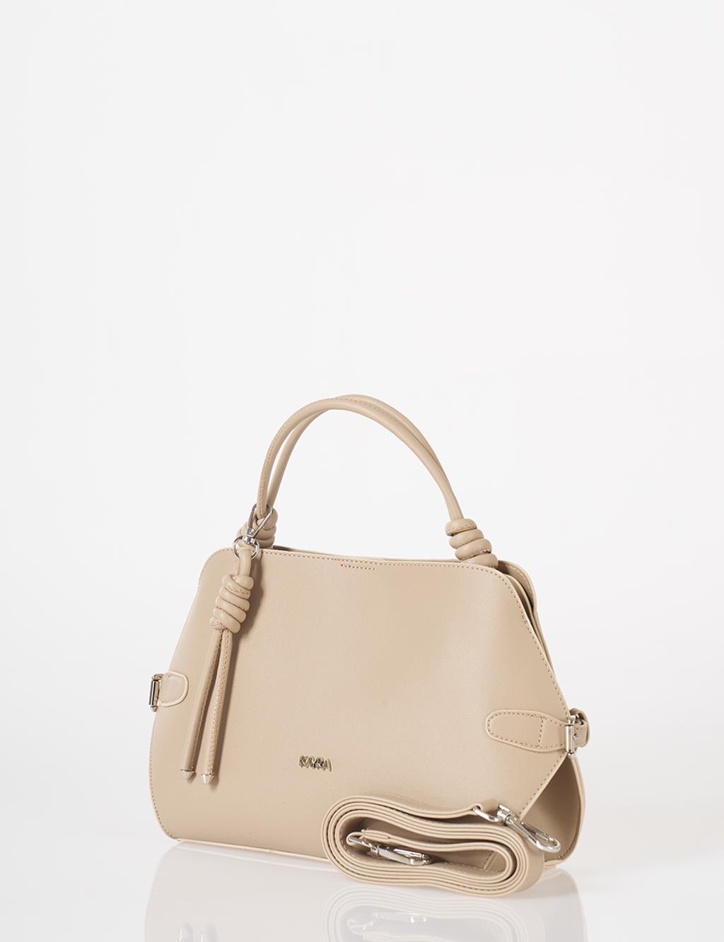 Knotted Detail Hobo Bag Mink